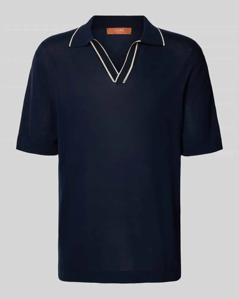 CRUNA Regular Fit Poloshirt aus Baumwolle Dunkelblau