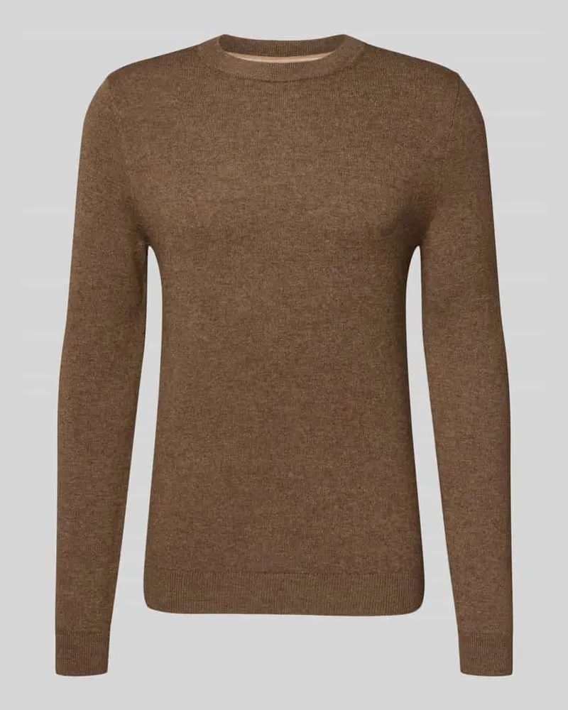 McNeal Strickpullover aus Woll-Mix mit Kaschmir-Anteil Mittelbraun
