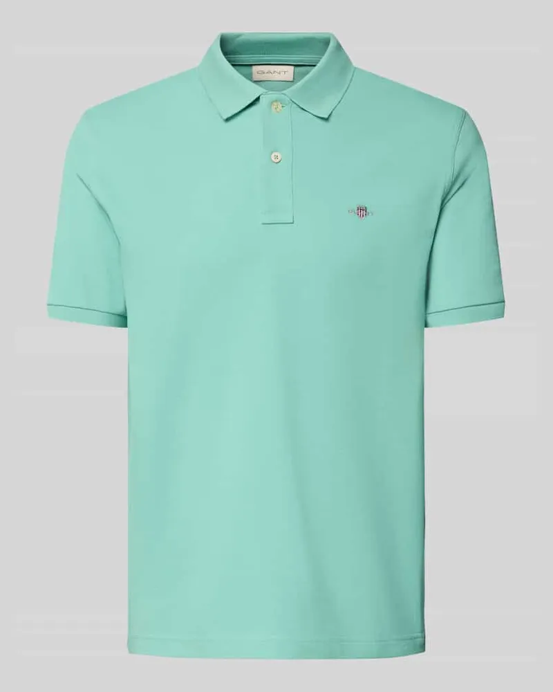 Gant Slim Fit Poloshirt mit Logo-Stitching Tuerkis