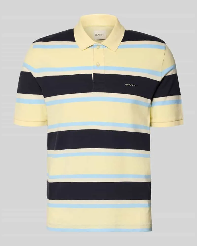 Gant Slim Fit Poloshirt mit Logo-Stitching Hellgelb