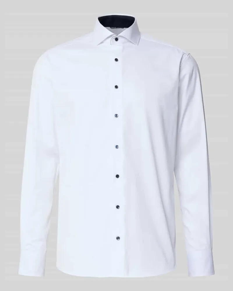 Eterna Regular Fit Businesshemd aus Baumwolle mit Kentkragen Weiss