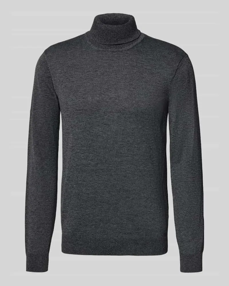 Blend Rollkragenpullover mit Label-Detail Black