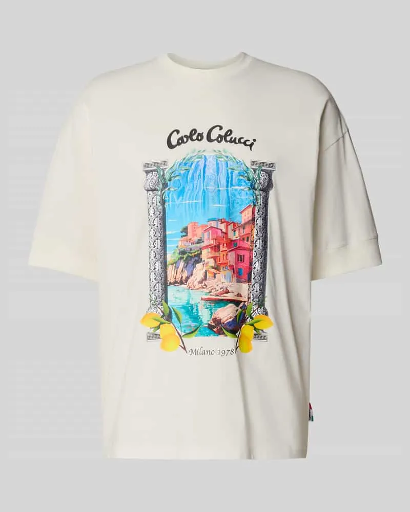 Carlo Colucci Oversized T-Shirt mit Label-Print 