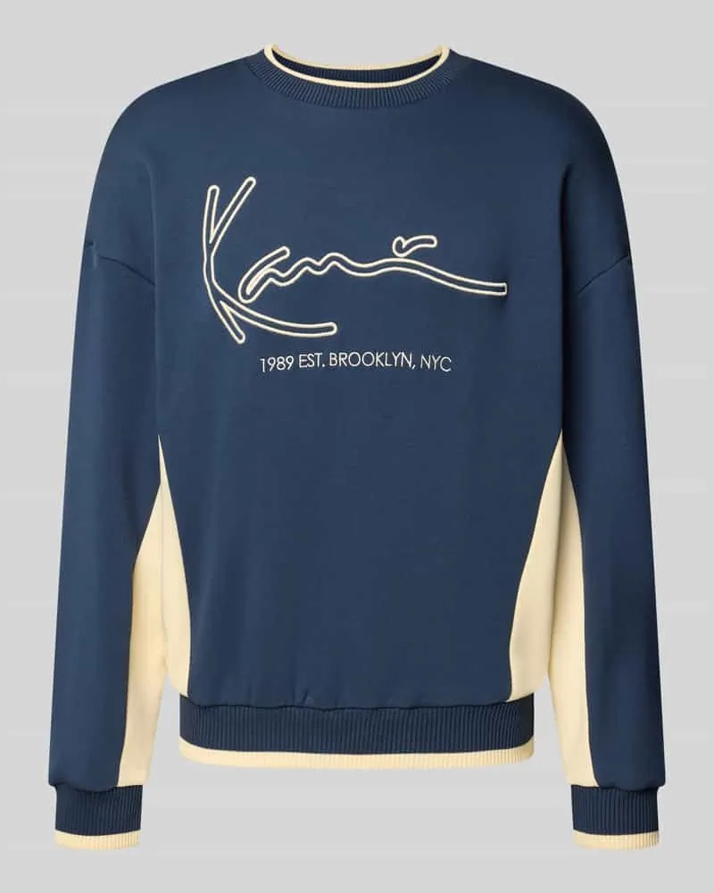 Karl Kani Sweatshirt mit Label-Stitching Blau