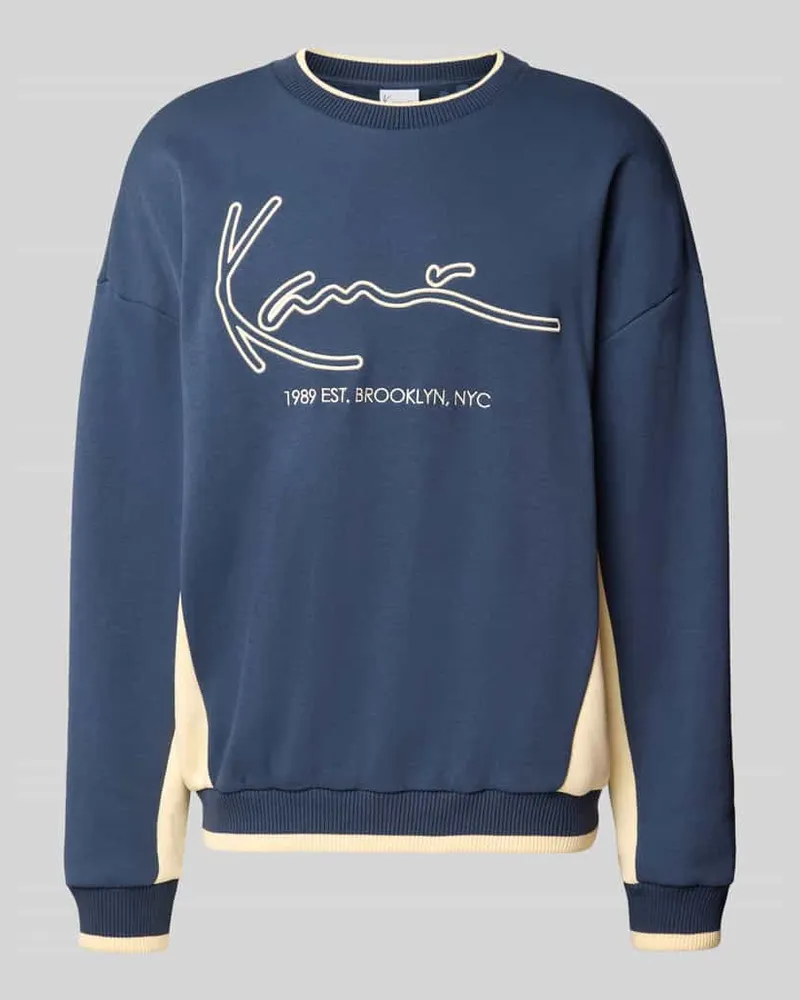 Karl Kani Sweatshirt mit Label-Stitching Blau