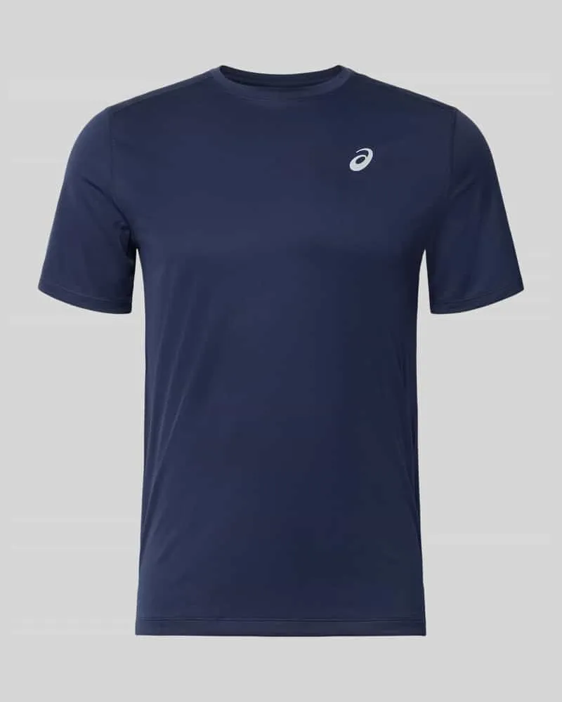 Asics T-Shirt mit Logo-Print Modell 'CORE Dunkelblau