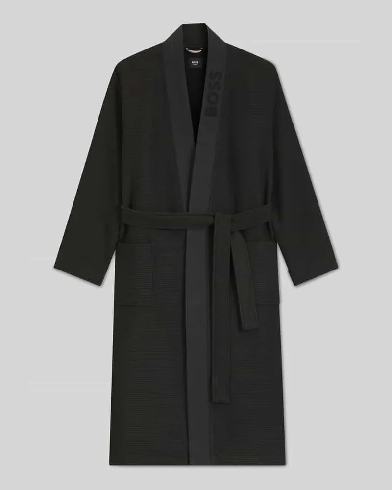 HUGO BOSS Regular Fit Bademantel mit Logo-Schriftzug Black