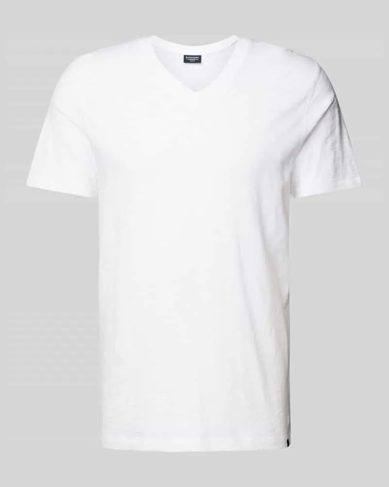 Superdry. T-Shirt mit V-Ausschnitt Weiss