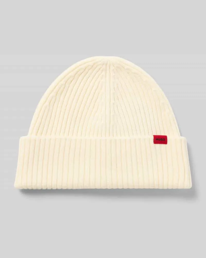 HUGO BOSS Mütze mit Label-Patch Modell 'Xola Offwhite