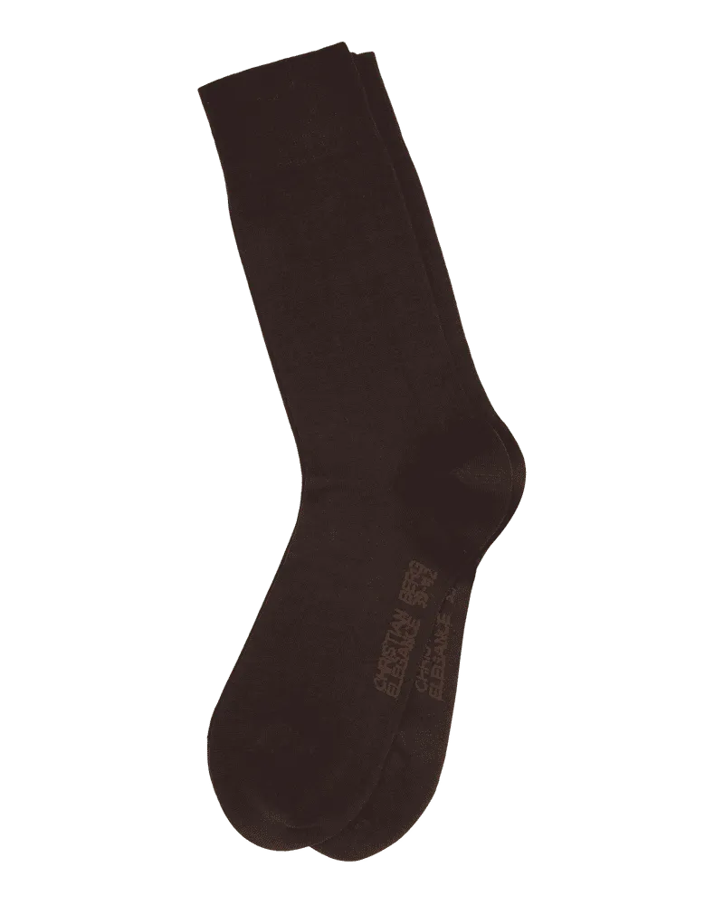 Christian Berg Socken aus Baumwoll-Mix im 2er-Pack Dunkelbraun