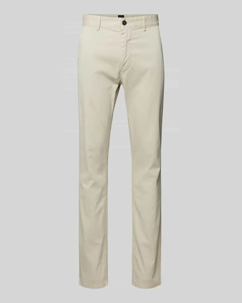 HUGO BOSS Slim Fit Chino mit seitlichen Eingrifftaschen Beige