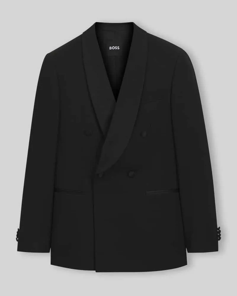 HUGO BOSS Slim Fit Smoking aus reiner Wolle Black