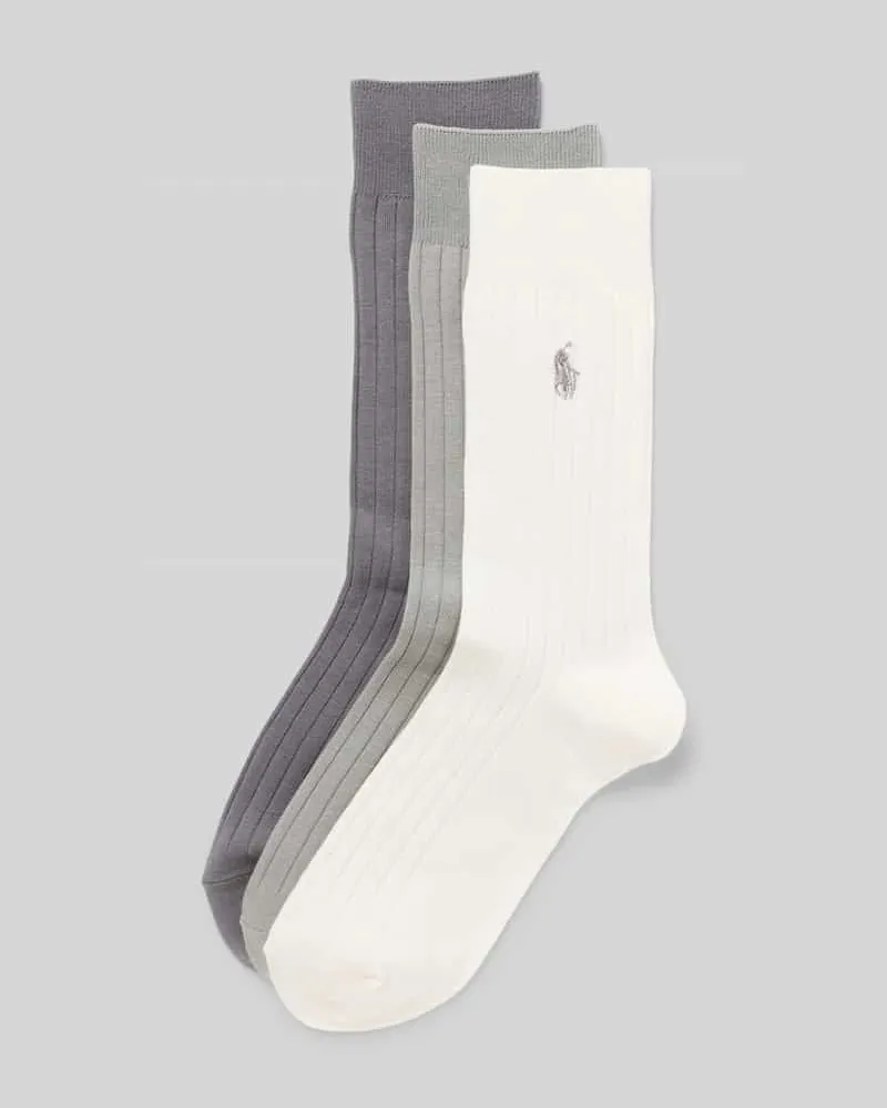 Ralph Lauren Socken mit Label-Stitching im 3er-Pack Hellgrau