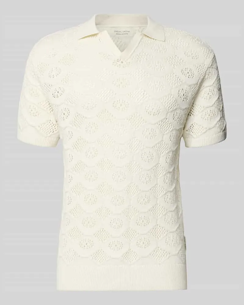 Casual Friday Slim Fit Poloshirt in Strick-Optik Modell 'Angvig Offwhite