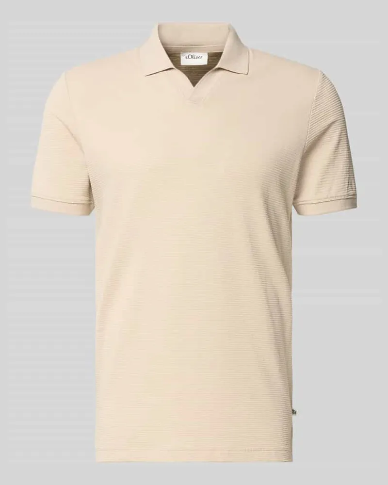 S.Oliver Regular Fit Poloshirt aus Baumwoll-Mix Beige