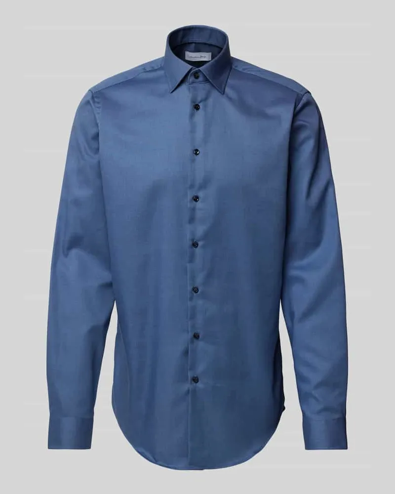 Christian Berg Slim Fit Businesshemd mit extra langem Arm Marine