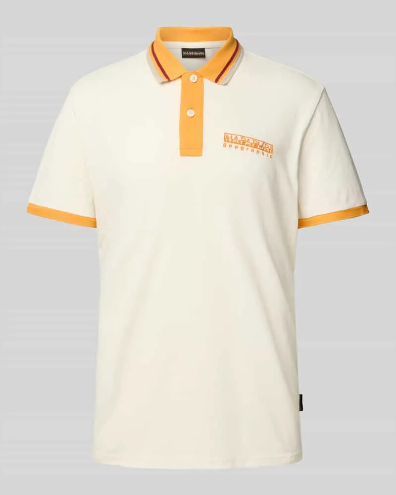 Napapijri Regular Fit Poloshirt mit Label-Stitching Modell 'E-MURLO Weiss