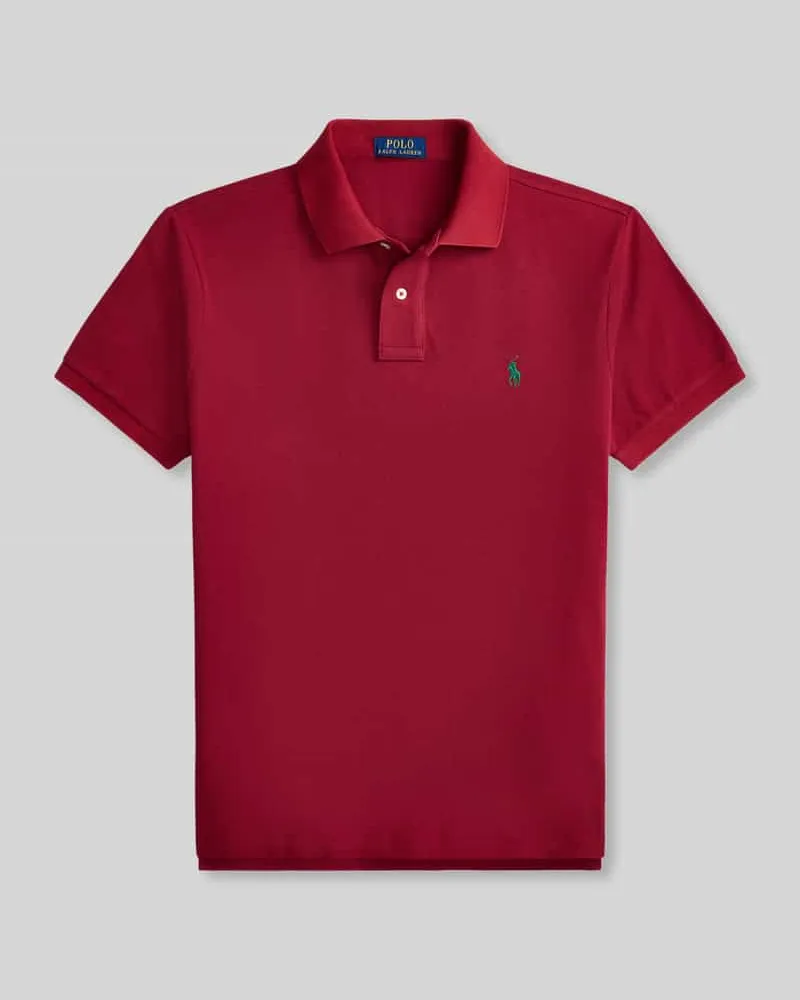 Ralph Lauren Regular Fit Poloshirt aus reiner Baumwolle Bordeaux