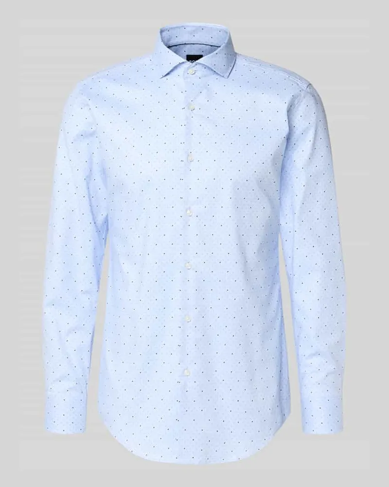 HUGO BOSS Regular Fit Businesshemd aus reiner Baumwolle Bleu