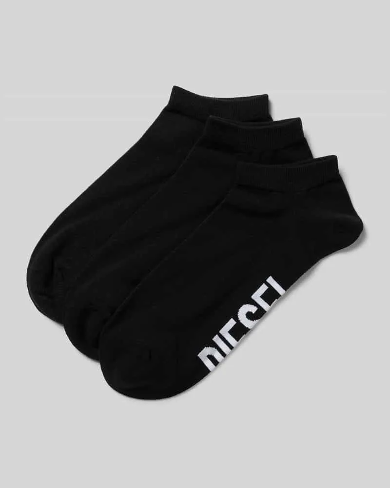 Diesel Socken mit Label-Print im 3er-Pack Black