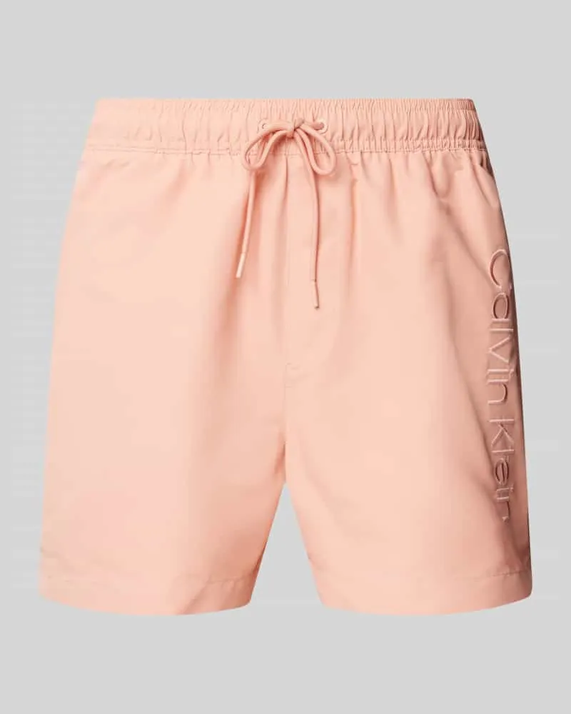 Calvin Klein Badehose mit Label-Stitching Koralle