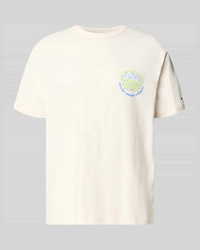 Tommy Hilfiger Relaxed Fit T-Shirt aus reiner Baumwolle Offwhite