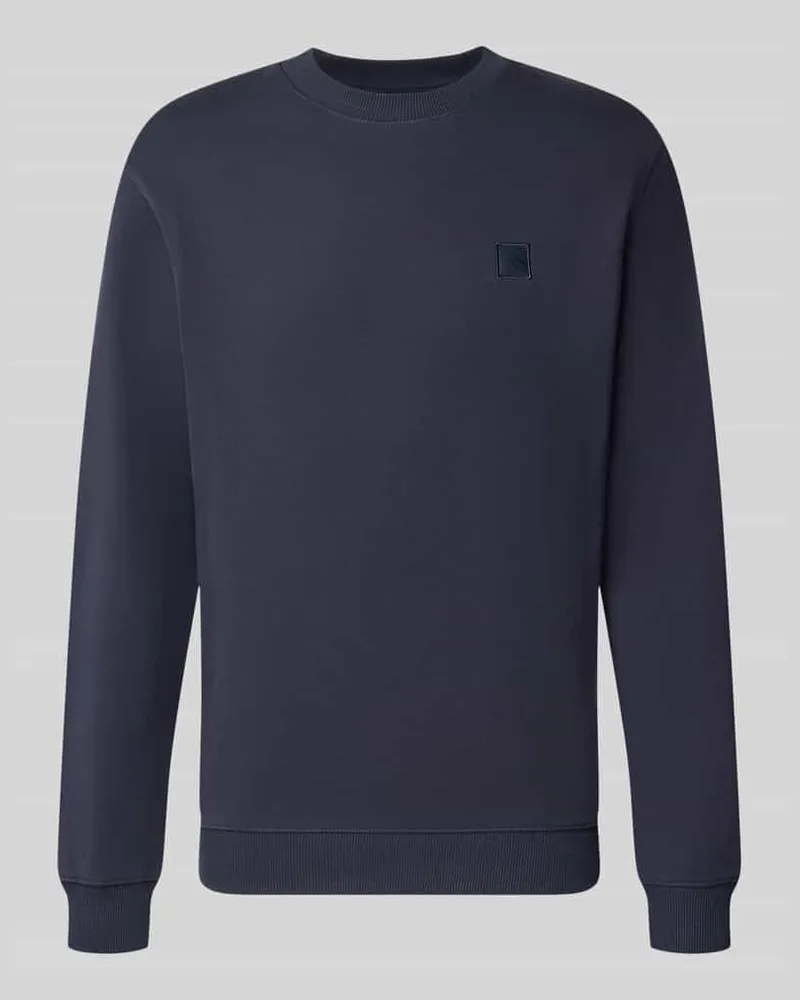 Scotch&Soda Regular Fit Sweatshirt aus reiner Baumwolle mit Label-Patch Marine