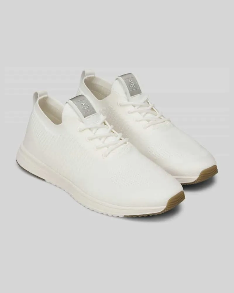 Marc O'Polo Low Top Sneaker mit strukturierter Stretch-Oberfläche Weiss
