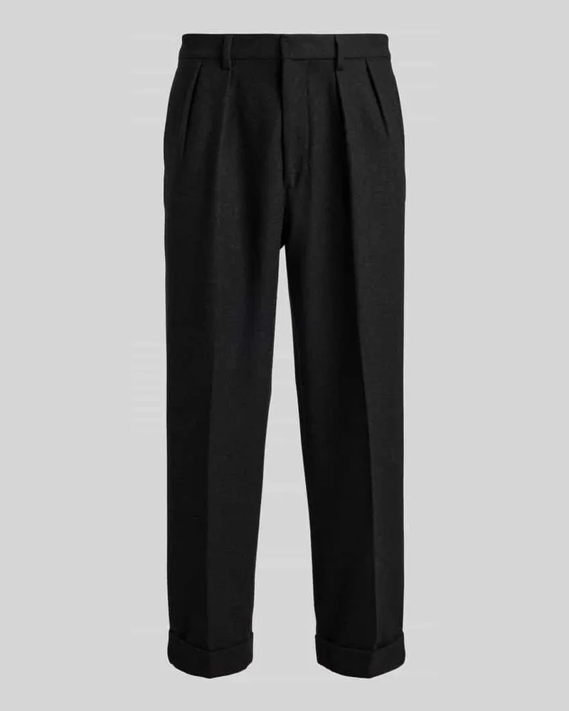 Ralph Lauren Bundfaltenhose aus Wolle mit Bundfalte Anthrazit