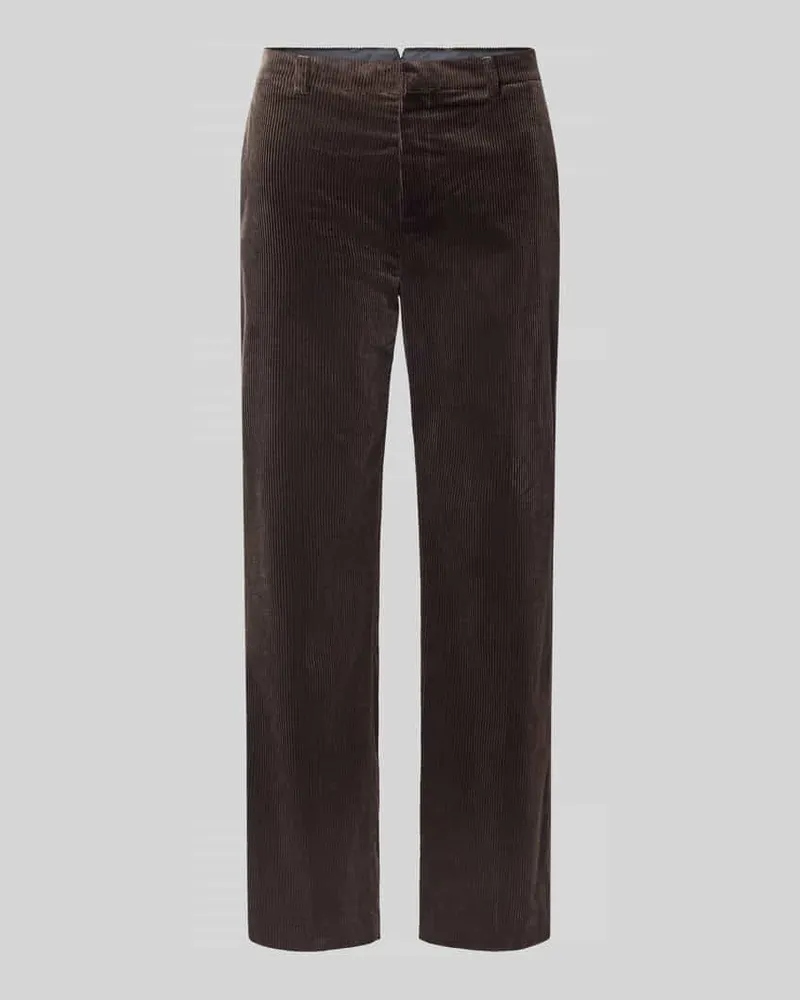 Selected Regular Fit Business-Hose mit Bundfalte Dunkelbraun