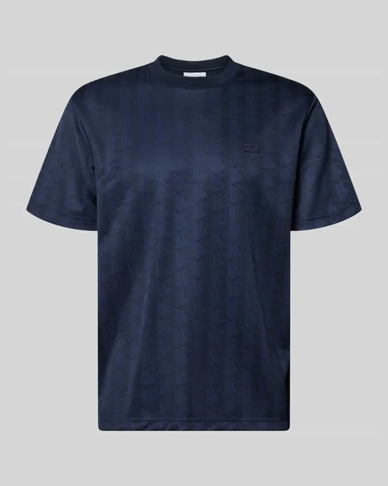 Lacoste Regular Fit T-Shirt mit Monogramm-Print Dunkelblau