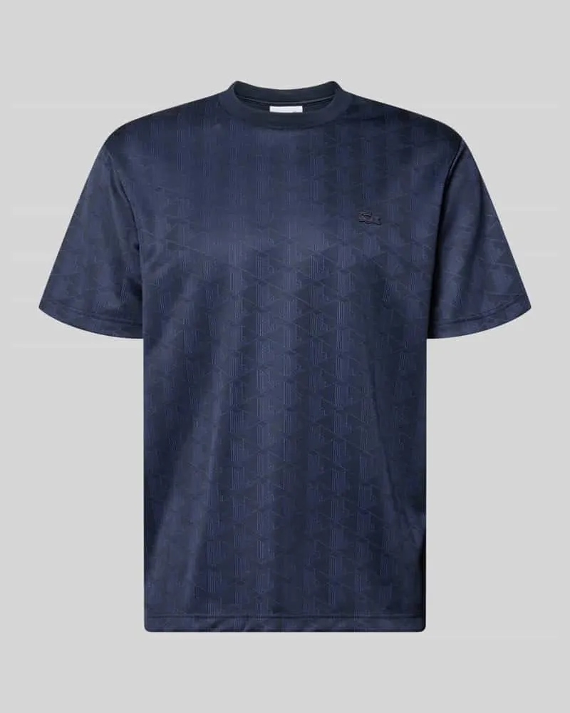 Lacoste Regular Fit T-Shirt mit Monogramm-Print Dunkelblau