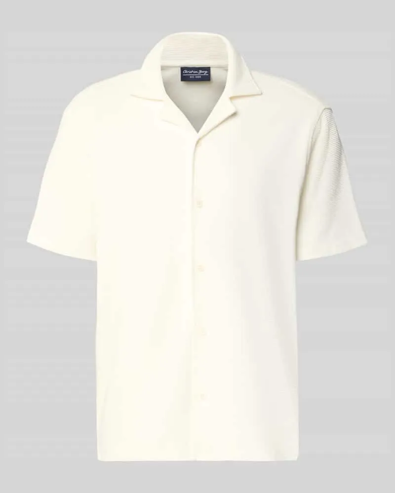Christian Berg Modern Fit Freizeithemd mit Reverskragen Offwhite