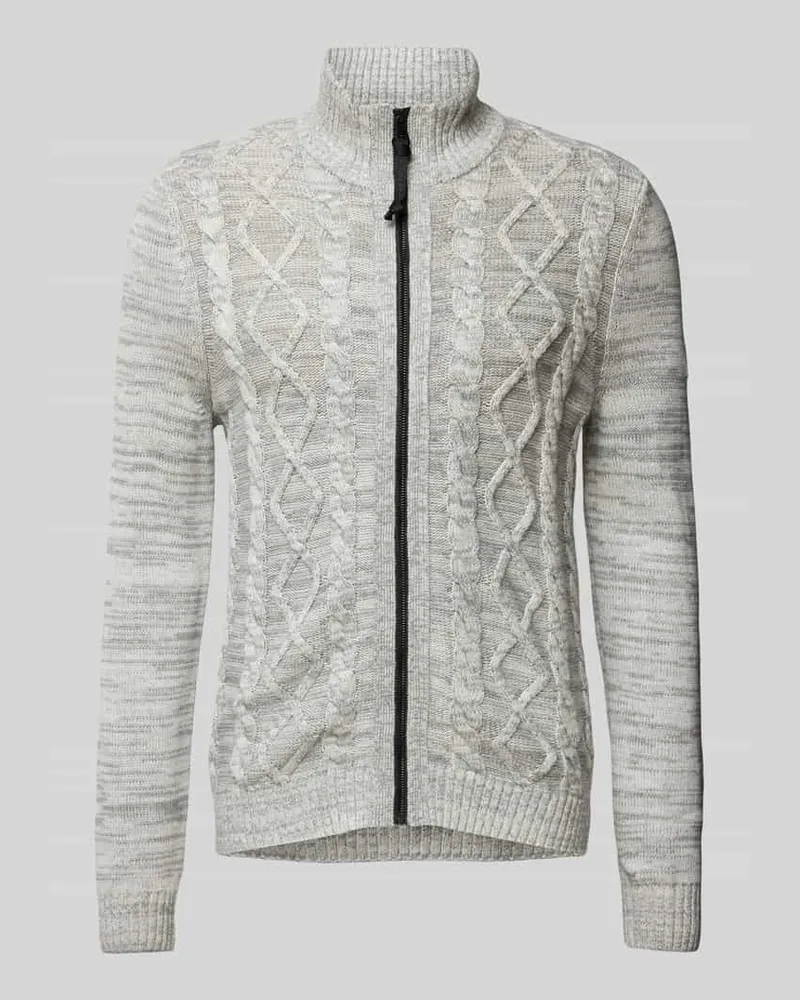 Lerros Strickjacke mit Stehkragen Offwhite