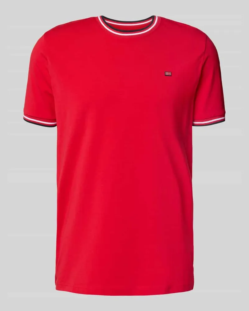 Christian Berg T-Shirt mit gerippten Abschlüssen 