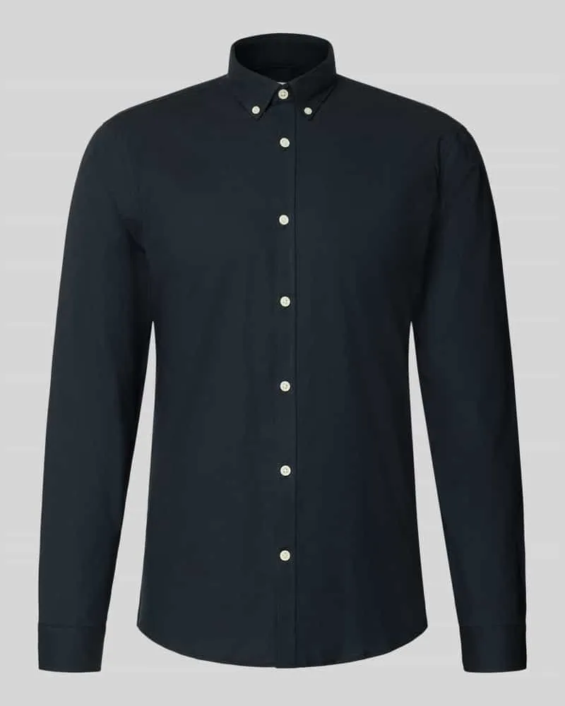 Lindbergh Regular Fit Freizeithemd aus Baumwoll-Mix Modell 'Oxford Black