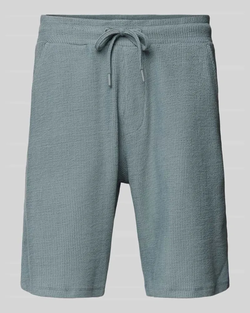 McNeal Straight Leg Shorts mit Strukturmuster Rauchblau