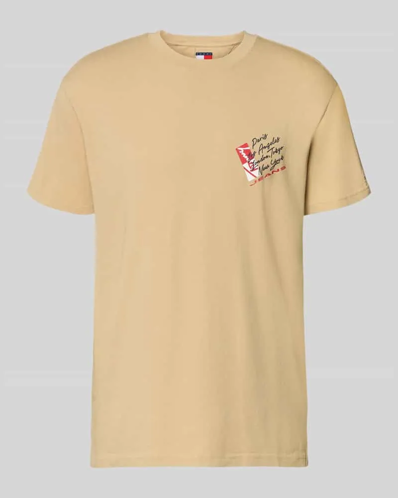 Tommy Hilfiger Regular Fit T-Shirt aus reiner Baumwolle Beige
