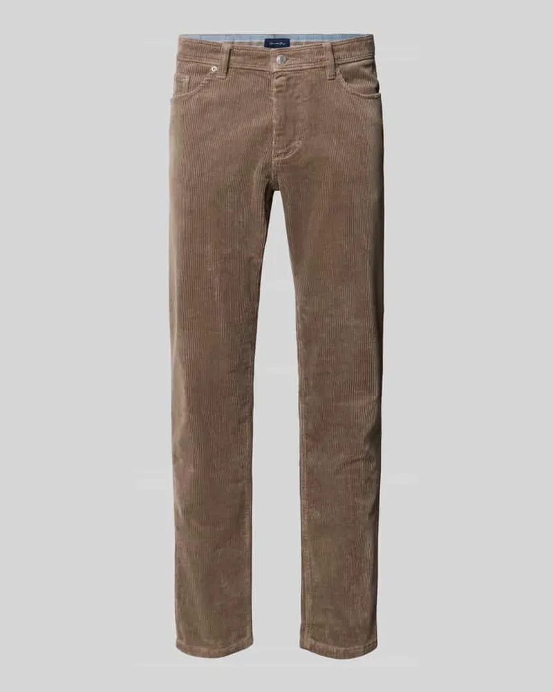 Christian Berg Straight Fit Stoffhose in Cord-Optik Graphit