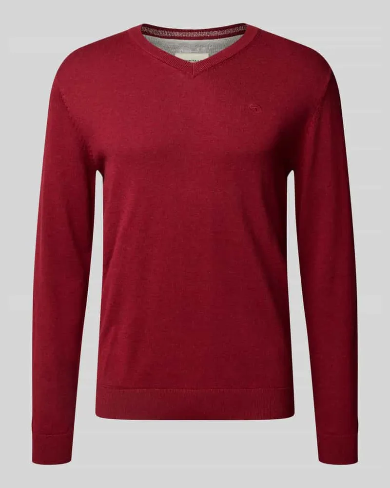 Tom Tailor Regular Fit Pullover aus reiner Baumwolle Rot
