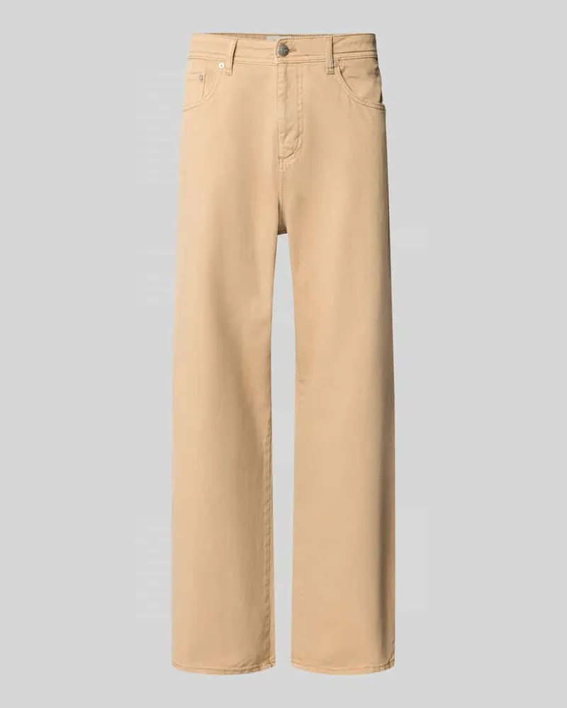 Jack & Jones Straight Fit Jeans aus reiner Baumwolle Modell 'ALEX ORIGINAL Beige