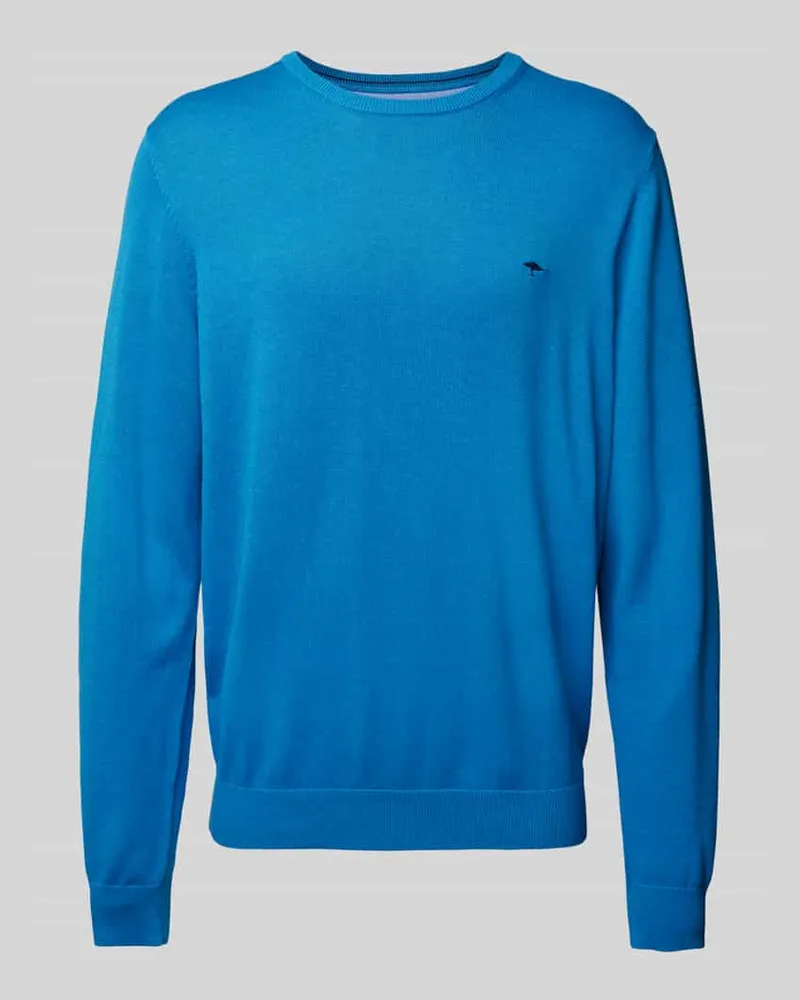 Fynch-Hatton Strickpullover mit Logo-Stitching Royal