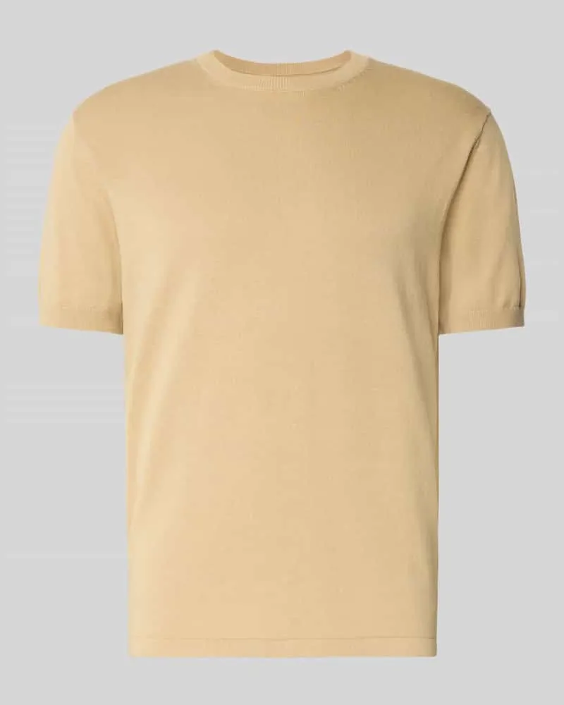 Christian Berg T-Shirt mit geripptem Rundhalsausschnitt 