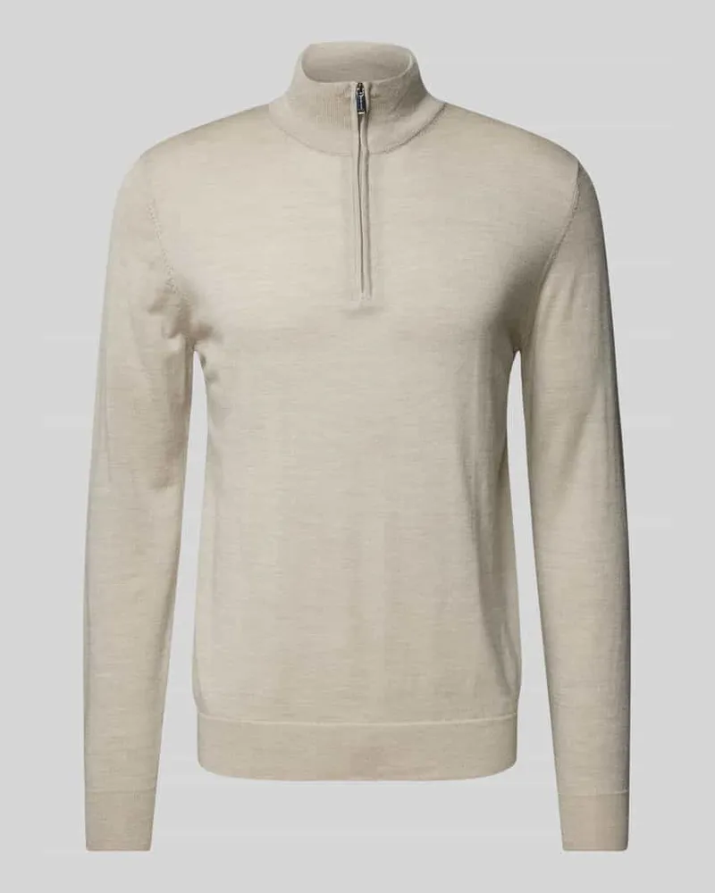 Profuomo Strickpullover mit gerippten Abschlüssen 