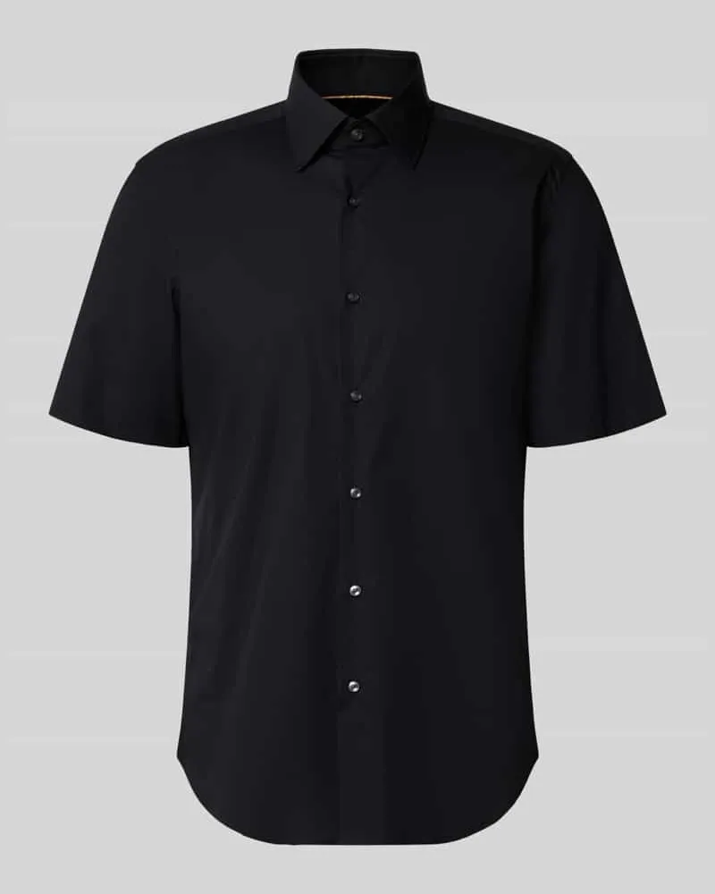 HUGO BOSS Regular Fit Businesshemd aus Baumwoll-Mix Modell 'H-JOE-K-SH-C1-262 Black
