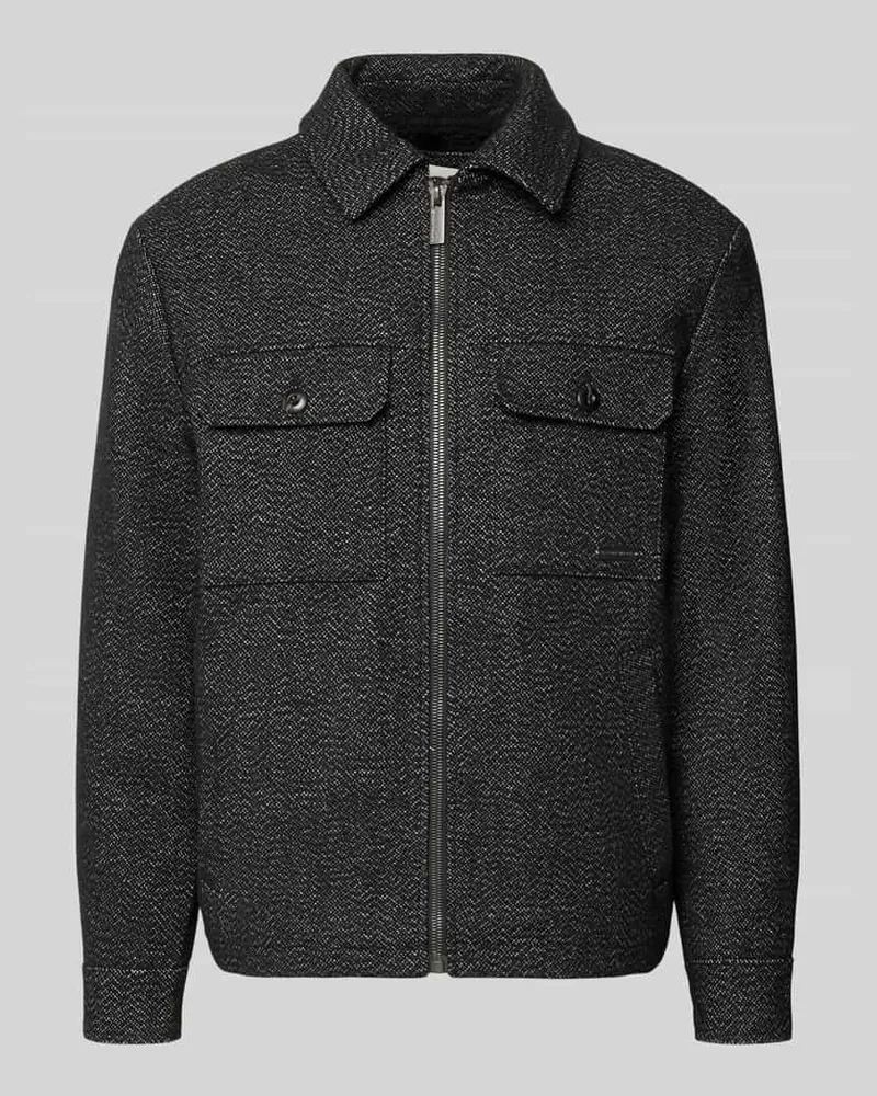 Tom Tailor Hemdjacke mit Label-Detail Anthrazit