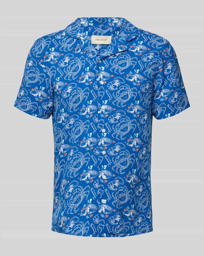 Blend Slim Fit Freizeithemd mit Reverskragen Modell 'ASCOT Jeansblau