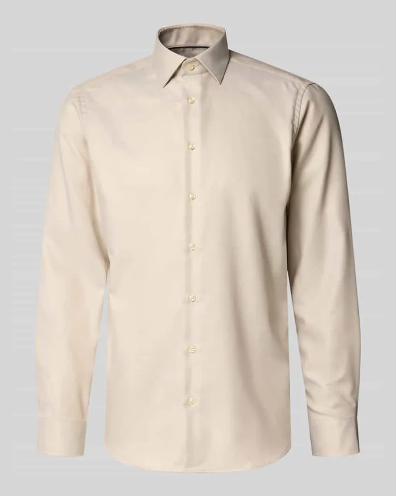 Christian Berg Regular Fit Businesss-Hemd mit Kentkragen Taupe