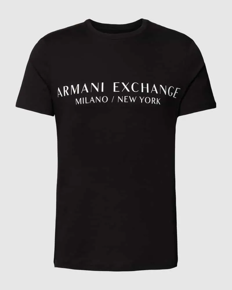 Armani Exchange T-Shirt mit Label-Print Modell 'milano/nyc 