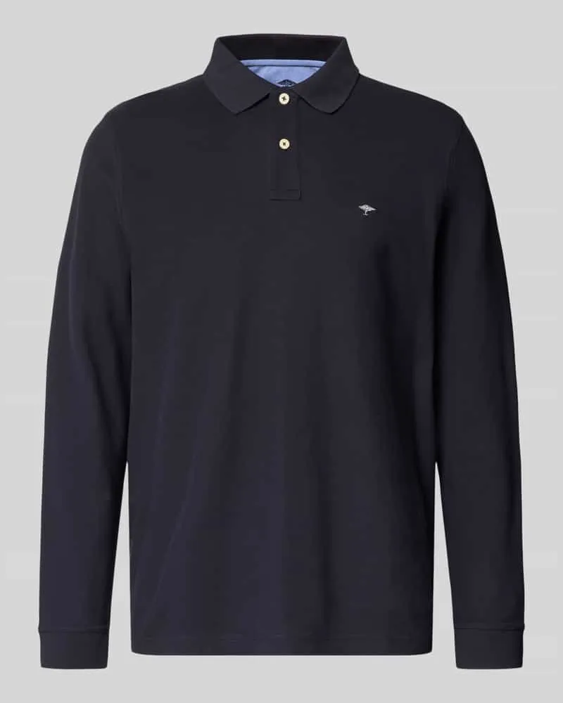 Fynch-Hatton Poloshirt mit Label-Stitching Marine